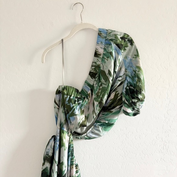 Monique Lhuillier One Shoulder Cutout Maxi Dress  Size 10 - Picture 8 of 9